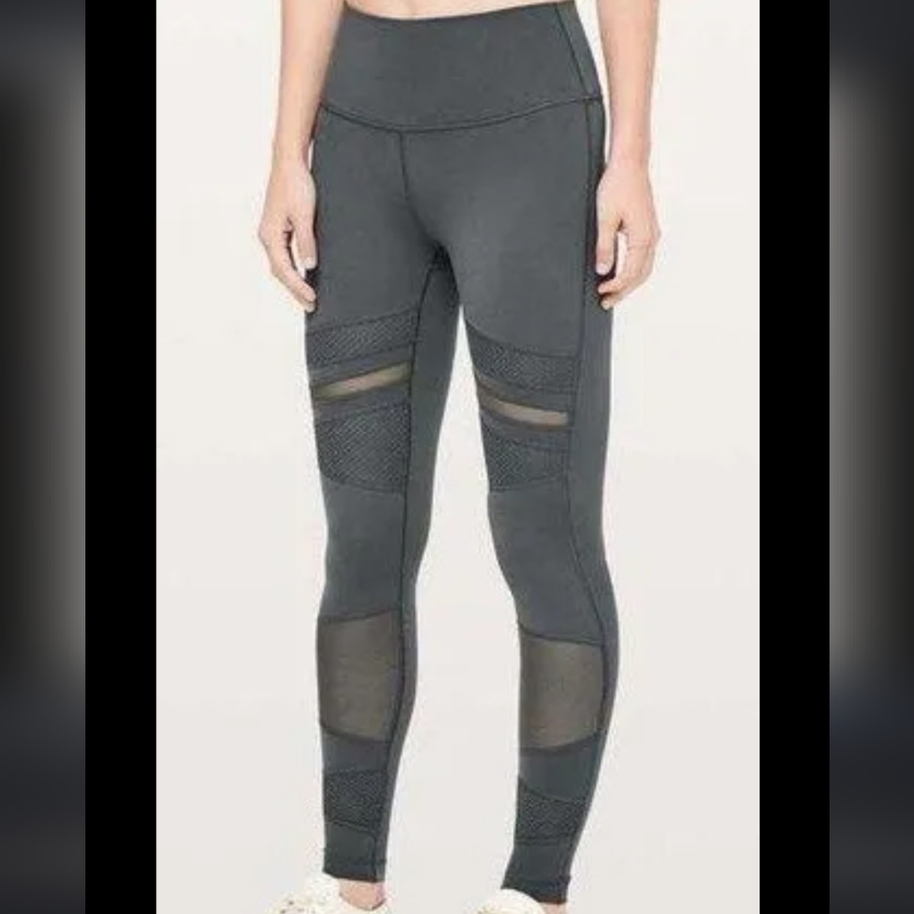 Lululemon Wunder Under Tight Leggings 8 Mesh Panels Wicking Pocket High Rise